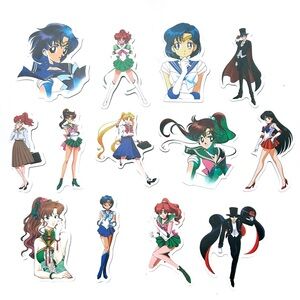 Sailor Moon Large Decal Stickers Device Mars Mercury Jupiter Tuxedo Mask Anime